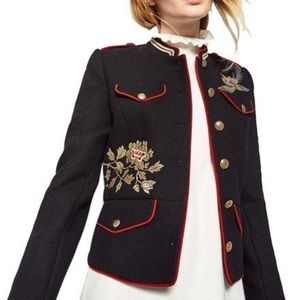 Zara Trafaluc Military Embroidered Blazer